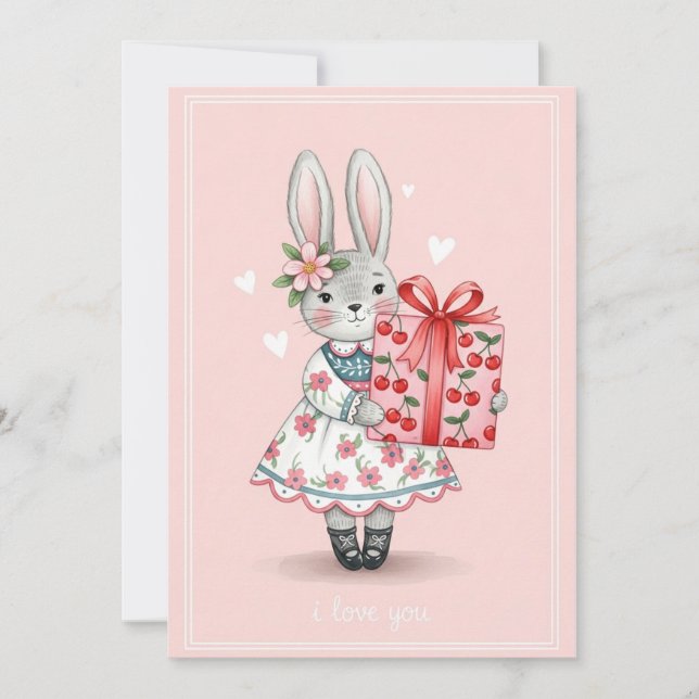 Cartão De Festividades Sweet Bunny  Card (Frente)