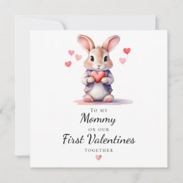 Cartão De Festividades Sweet Bunny To My Mommy on Our First Valentine