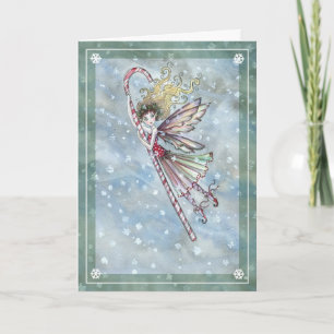 Cartão De Festividades Sweet Fairy Candy Cane Christmas Card