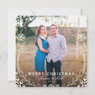 Cartão De Festividades Sweet Floral Holiday Photo Card