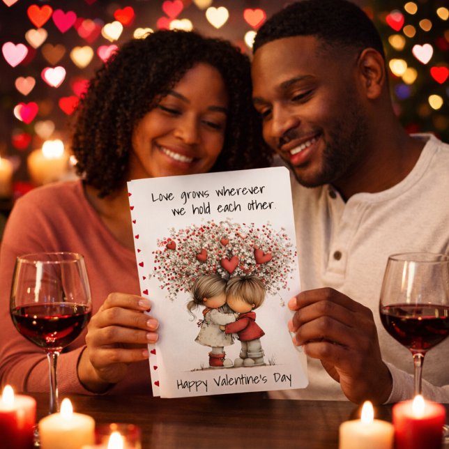 Cartão De Festividades Sweet Hugging Sweethearts Valentine Card (Criador carregado)