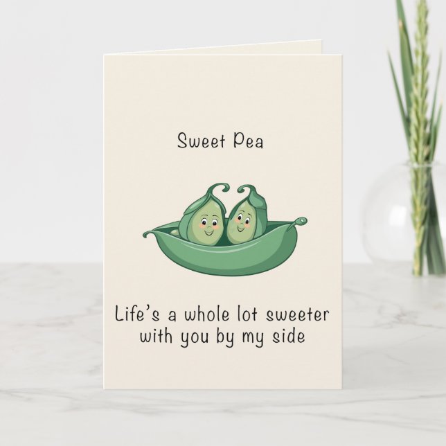 Cartão De Festividades Sweet Pea Folded Valentine Card (Frente)