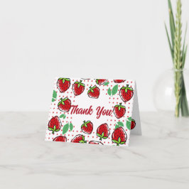 Cartão De Festividades Sweet Strawberry Obrigado