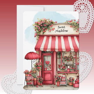 Cartão De Festividades Sweet Valentine Flower Shop Personalized Flat