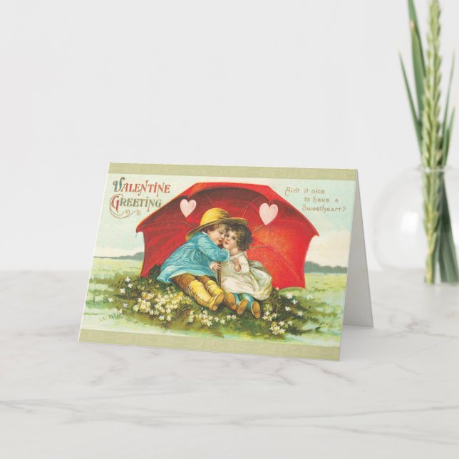 Cartão De Festividades Sweet Victorian Valentine's Day Card (Frente)