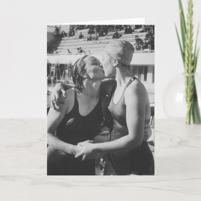 Cartão De Festividades Swimming Valentine's Day Card (Frente)