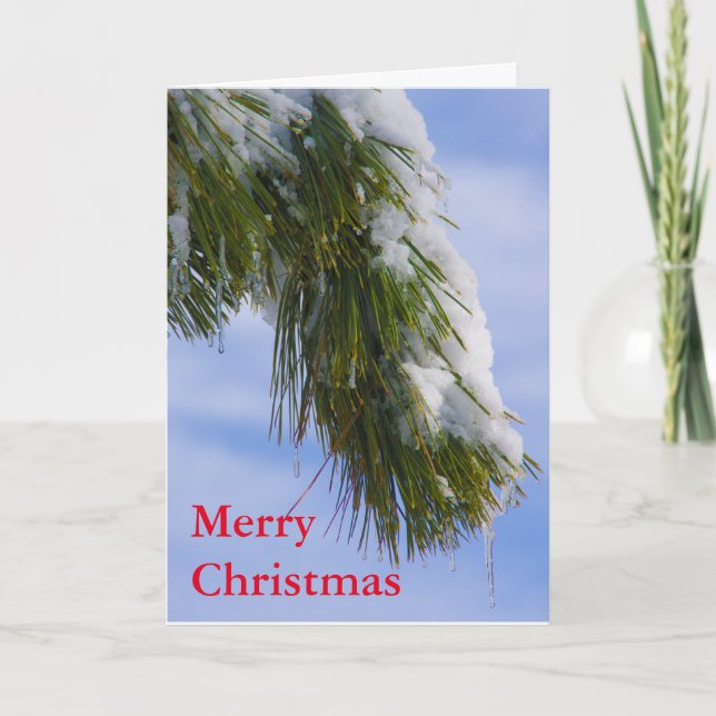 Cartão De Festividades Swowy bough with icicles (Frente)