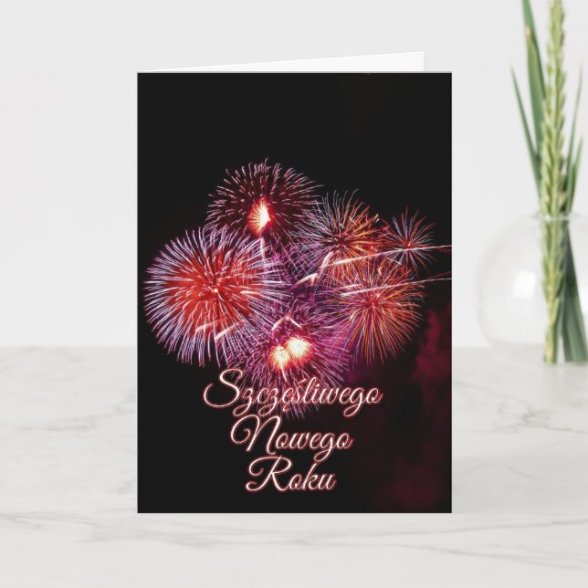 Cartão De Festividades Szczęśliwego Nowego Roku or Happy New Year (Frente)