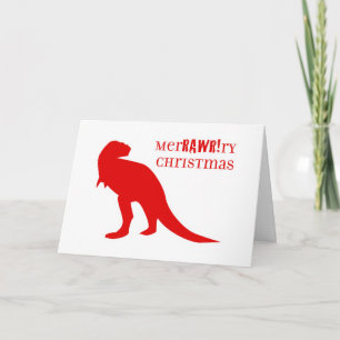 Cartão De Festividades T-Rex MerRAWRry Christmas