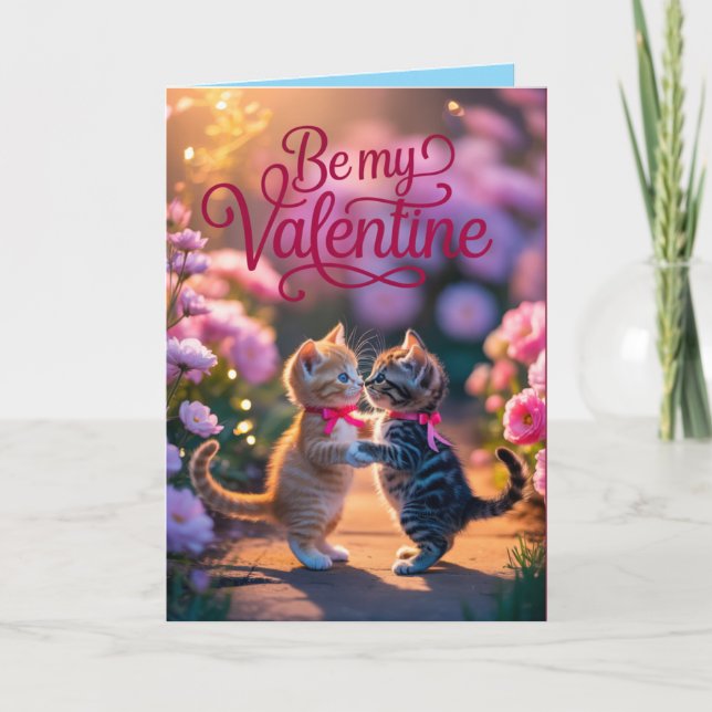 Cartão De Festividades Tabby Kitten Valentine's Day Card (Frente)