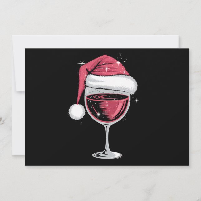 Cartão De Festividades Taca De Vinho Tinto Natal Cômico Natal Xmas  (Frente)