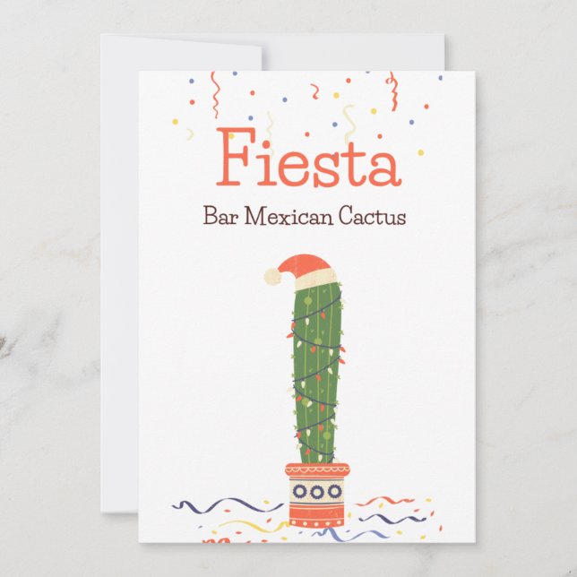 Cartão De Festividades Taco Bar Comida mexicano Sinal de Mesa Cactus Fies (Frente)
