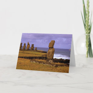 Cartão De Festividades Tahai Platform Moai Statue Abstracts Easter