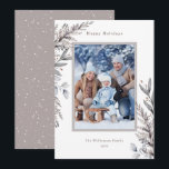 Cartão De Festividades Tan & Cinza Winter Botanicals Watercolor Foto<br><div class="desc">Este Cartões de foto de Natal mostra elegantes botânicos de inverno em bronzeado suave e cinzas aquáticas. Personalize este cartão de feriado refinado com uma foto vertical e deixe a mensagem "Feliz feriado" acrescentar um toque festivo.</div>
