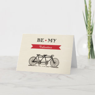 Cartão De Festividades Tandem Bicycle - Be My Valentine Card