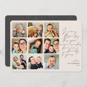 Cartão De Festividades Tantas Abençoações Ano Revisar Colagem de Fotos