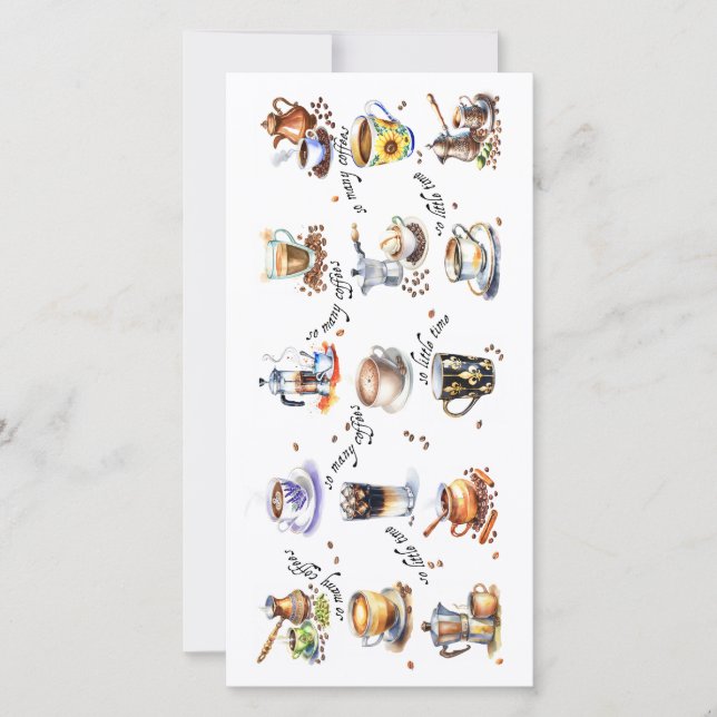 Cartão De Festividades Tantos cafés, tão pouco tempo (Frente)