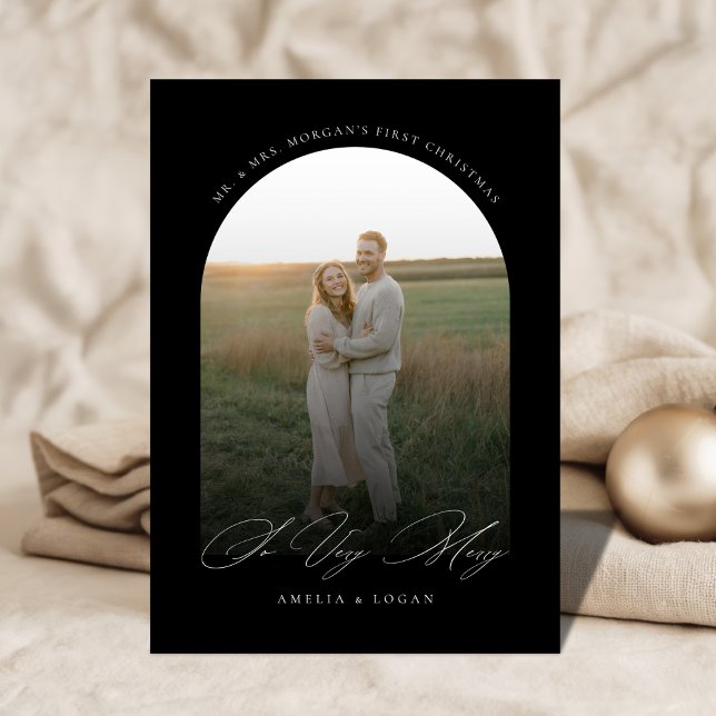 Cartão De Festividades Tão Feliz, Arco Preto e Branco, Foto recém-publica (Criador carregado)