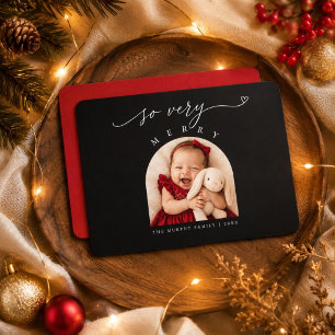 Cartão De Festividades Tão Muito Alegre Bebê Arco Preto Natal Foto