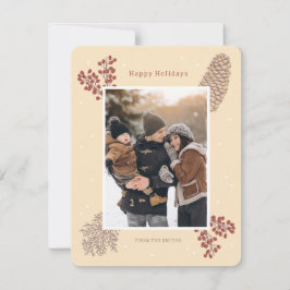 Cartão De Festividades Tarjeta festiva baya rama navidad invierno vintage