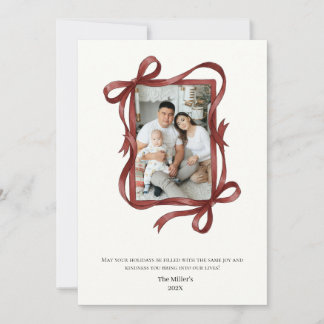 Cartão De Festividades Tarjeta Festiva Minimal Bows con Foto