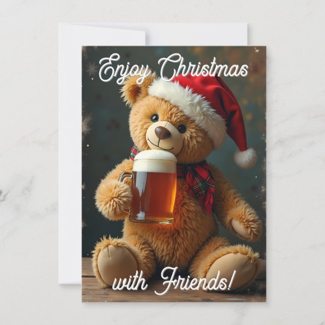 Cartão De Festividades Tarjeta navideña Teddy Beer (Frente)