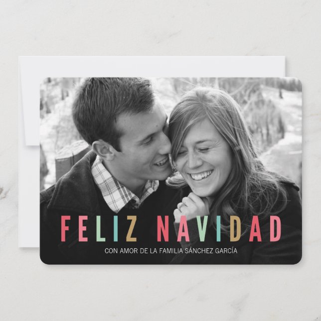 Cartão De Festividades Tarjetas Navideñas de Foto | Feliz Navidad (Frente)