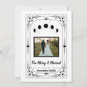 Cartão De Festividades Tarot de Foto Personalizado Recém-Casados Família