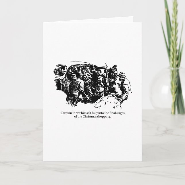 Cartão De Festividades Tarquin and Christmas Shopping (Frente)