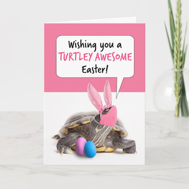 Cartão De Festividades Tartaruga felz pascoa na máscara de rosto pandêmic (Frente)