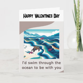 Cartão De Festividades Tartaruga Oceano Feliz Dia dos Namorados