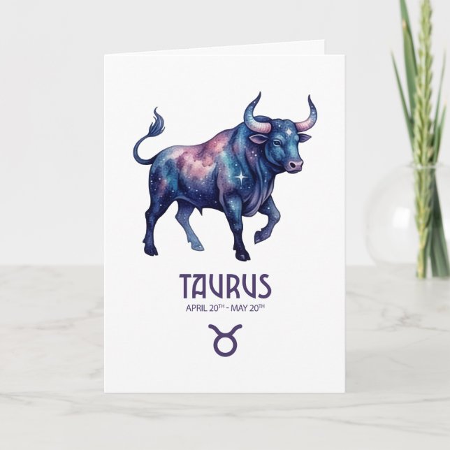 Cartão De Festividades Taurus Birthday Card (Frente)
