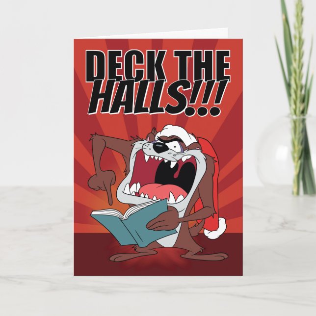 Cartão De Festividades TAZ™ Singing Christmas Carols (Frente)