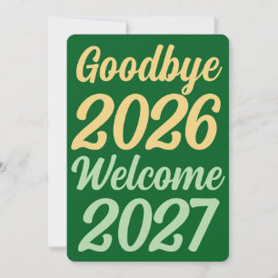 Cartão De Festividades Tchau 2026 Bem-vindo 2027