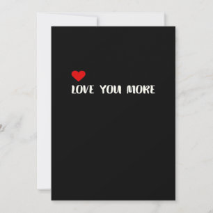 Cartão De Festividades Te Amo Mais Citação Minimalista de Amor