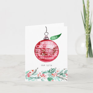 Cartão De Festividades Teacher Appreciation Personalized Christmas Card