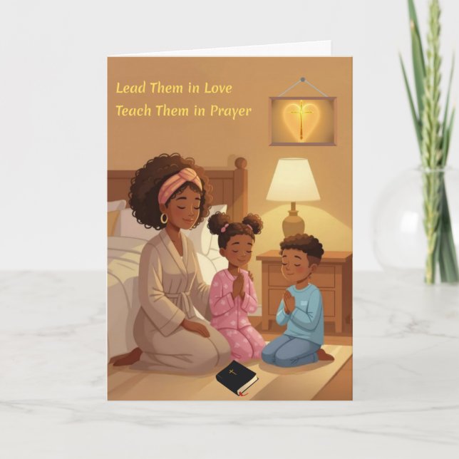 Cartão De Festividades Teaching in Prayer Greeting Card (Frente)