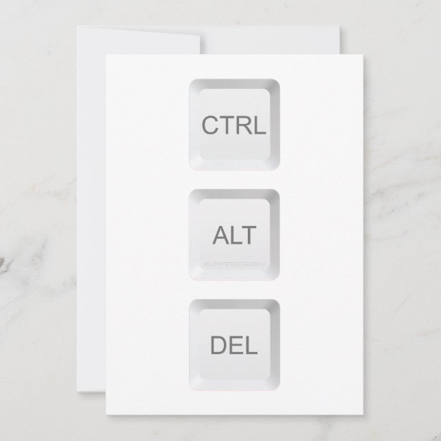 Cartão De Festividades Teclado do computador DEL CTRL ALT ALT do Slippery (Frente)
