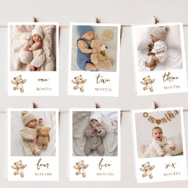 Cartão De Festividades Teddy Bear First Anniversary Photo Banner Card