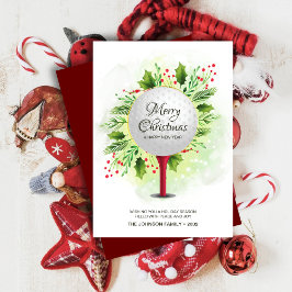 Cartão De Festividades Tee de Golfe Festivo Atirou Na Greenerescência de 