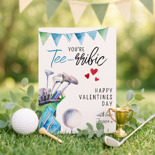 Cartão De Festividades Tee-rrific Golfe Tema do Dia dos Namorados Dia d