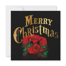 Telefone antigo de Natal Vermelho