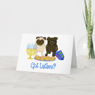 Cartão De Festividades Tem Latkes?  Placas Hanukkah Pug - Personalizávei