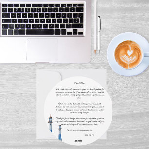 Cartão De Festividades Tema de Casamento de Praia Obrigado Cartão-Postal