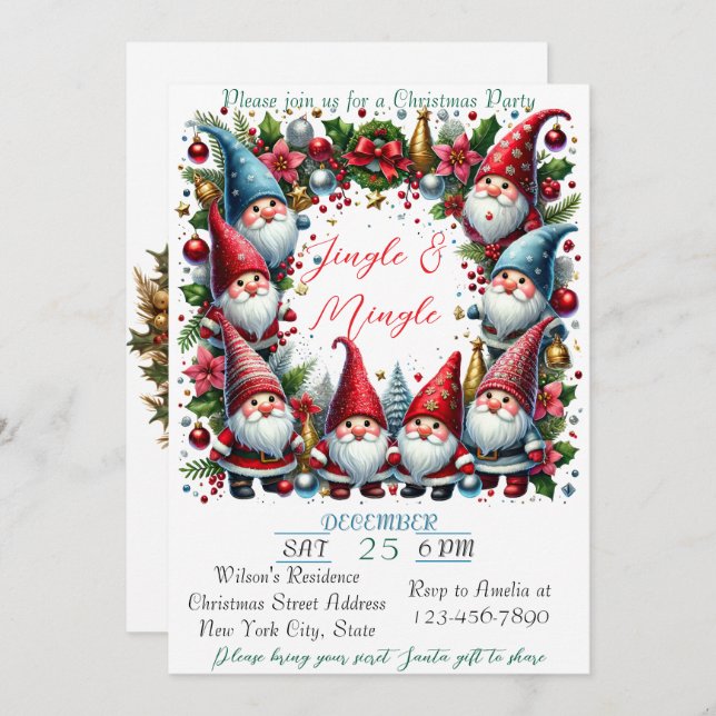 Cartão De Festividades Tema de Natal Colorido Moderno (Frente/Verso)