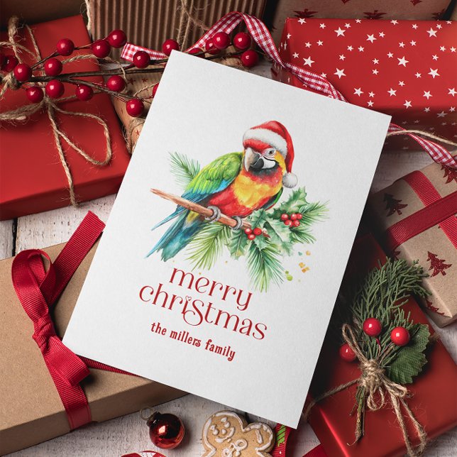 Cartão De Festividades Tema De Natal Tropical Obrigado Texto Retroativo (Criador carregado)