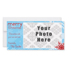 Tema do Floco de Neve Vermelho/Azul Feliz Natal