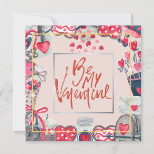 Cartão De Festividades Temas de Coração do Dia dos Namorados e Amor