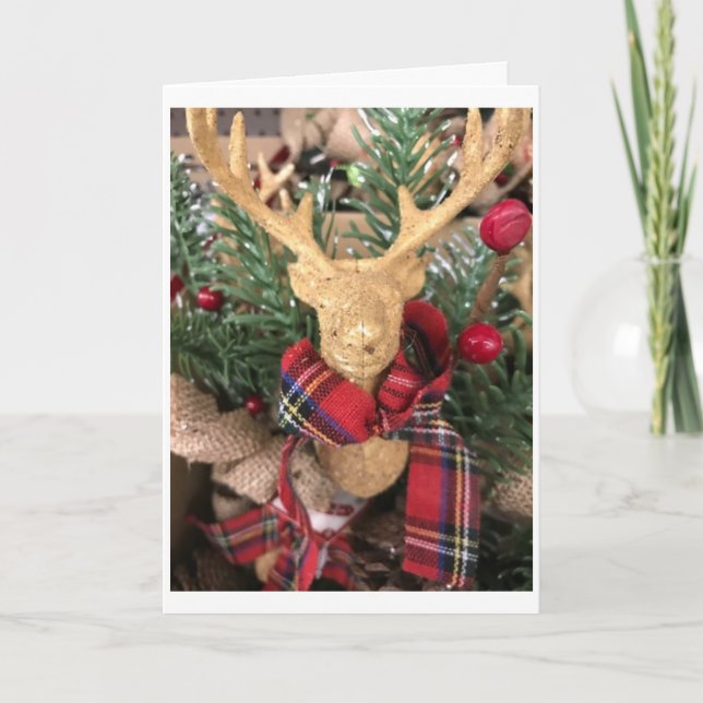 CARTÃO DE FESTIVIDADES TEMPO PARA "ALEGRIA" &  UM "REINDEER" *NATAL FELIZ (Frente)