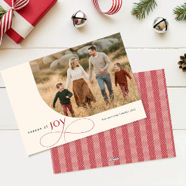 Cartão De Festividades Temporada de Alegria Foto de Natal da Família Arco